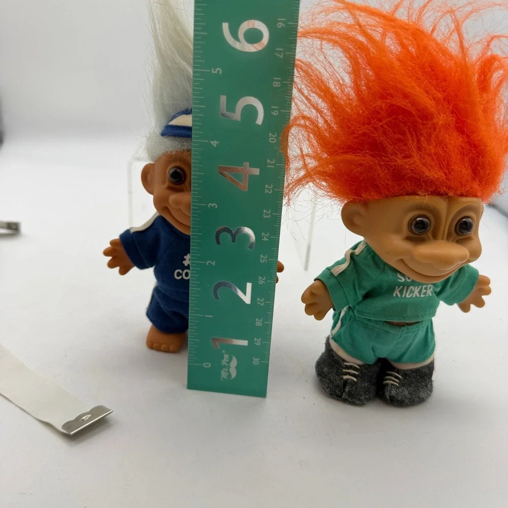 VTG Russ Troll Doll Lot 2 Coach & Super Kicker Soccer Sports 3 Inch Figures